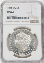 1878-CC S$1 Morgan Dollars NGC MS65