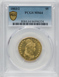 1803/2 $5 PCGS Secure Early Half Eagles PCGS MS64