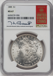 1885 S$1 Morgan Dollars NGC MS67