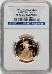 2010-W $25 Half-Ounce Gold Eagle First Strike DC Modern Bullion Coins NGC MS70