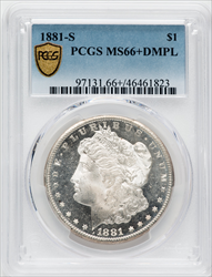 1881-S S$1 DM PCGS Secure PCGS Plus Morgan Dollars PCGS MS66+