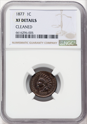 1877 1C BN Indian Cents Details NGC XF40