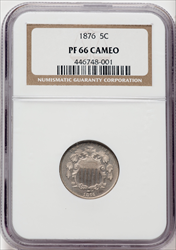 1876 5C CA Proof Shield Nickels NGC PR66