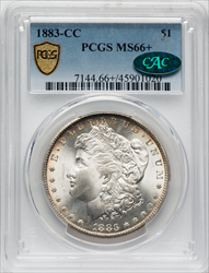1883-CC S$1 CAC PCGS Secure PCGS Plus Morgan Dollars PCGS MS66+