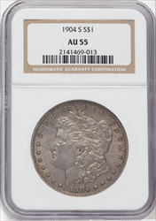 1904-S S$1 Morgan Dollars NGC AU55