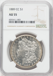 1889-CC S$1 Morgan Dollars NGC AU55