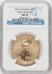 2012-W $50 One Ounce Gold Eagle First Strike MS Modern Bullion Coins NGC MS70