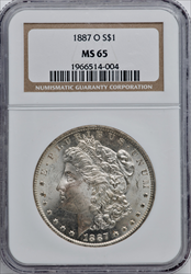 1887-O S$1 Morgan Dollars NGC MS65