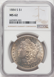 1884-S S$1 Morgan Dollars NGC MS62