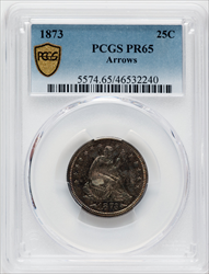 1873 25C ARROWS PCGS Secure Proof Seated Quarters PCGS PR65