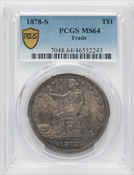 1878-S T$1 PCGS Secure Trade Dollars PCGS MS64