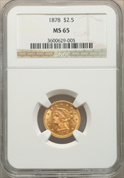 1878 $2.50 Liberty Quarter Eagles NGC MS65