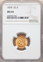 1878 $2.50 Liberty Quarter Eagles NGC MS65