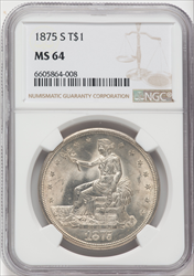 1875-S T$1 Trade Dollars NGC MS64