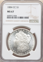 1884-CC S$1 Morgan Dollars NGC MS67