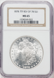1878 7TF S$1 Reverse of 1878 Morgan Dollars NGC MS65