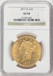 1877-CC $20 Liberty Double Eagles NGC AU58