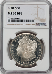 1881-S S$1 DM Morgan Dollars NGC MS66