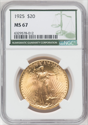 1925 $20 Saint-Gaudens Double Eagles NGC MS67