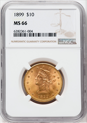 1899 $10 Liberty Eagles NGC MS66