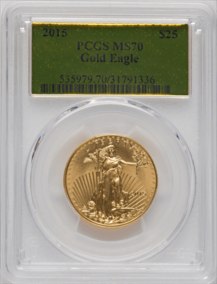 2015 $25 Half-Ounce Gold Eagle MS Modern Bullion Coins PCGS MS70