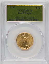 1992 $10 Quarter-Ounce Gold Eagle MS Modern Bullion Coins PCGS MS70