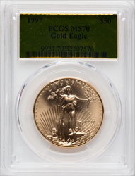 1997 $50 One-Ounce Gold Eagle MS Modern Bullion Coins PCGS MS70