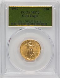 1987 $10 Quarter-Ounce Gold Eagle MS Modern Bullion Coins PCGS MS70