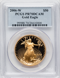 2006-W $50 One-Ounce Gold Eagle PR Modern Bullion Coins PCGS MS70