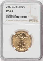 2013 $25 Half-Ounce Gold Eagle MS Modern Bullion Coins NGC MS69