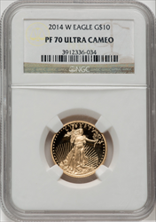 2014-W Quarter-Ounce Gold Eagle DC Modern Bullion Coins NGC MS70