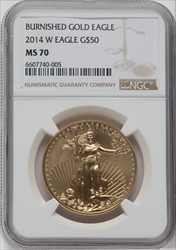 2014-W $50 One-Ounce Gold Eagle SP Modern Bullion Coins NGC MS70