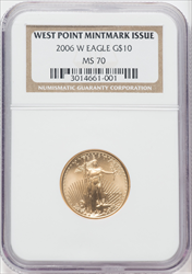 2006-W $10 Quarter-Ounce Gold Eagle SP Modern Bullion Coins NGC MS70