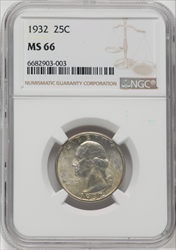 1932 25C Washington Quarters NGC MS66