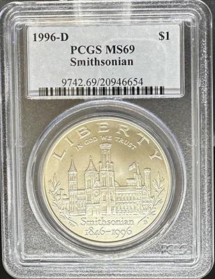 1996-D S$1 Smithsonian MS69 PCGS