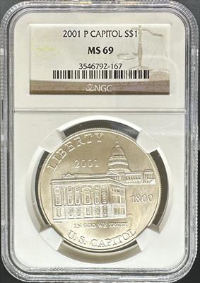 2001 S$1 Capitol MS69 NGC