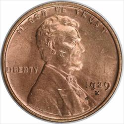 1929-D Lincoln Cent MS63 Uncertified