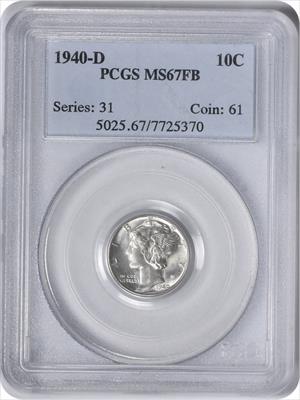 1940-D Mercury Silver Dime MS67FB PCGS