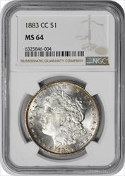 1883-CC Morgan Silver Dollar MS64 NGC