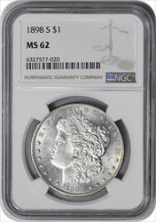 1898-S Morgan Silver Dollar MS62 NGC