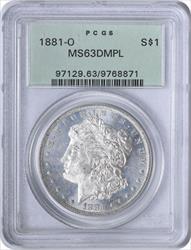 1881-O Morgan Silver Dollar MS63DMPL PCGS