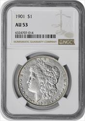 1901 Morgan Silver Dollar AU53 NGC
