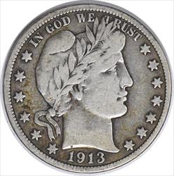 1913-S Barber Silver Half Dollar VF Uncertified #249