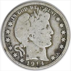 1914 Barber Silver Half Dollar VG Uncertified #324