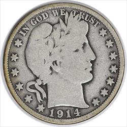 1914 Barber Silver Half Dollar VG Uncertified #333