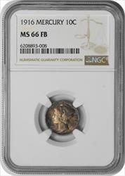 1916 Mercury Silver Dime MS66FB NGC