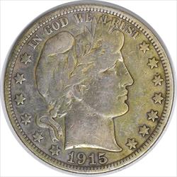 1915 Barber Silver Half Dollar F Uncertified #1033