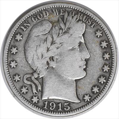 1915 Barber Silver Half Dollar F Uncertified #1037