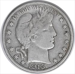 1915 Barber Silver Half Dollar F Uncertified #1038