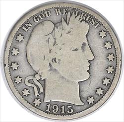 1915 Barber Silver Half Dollar VG Uncertified #1046